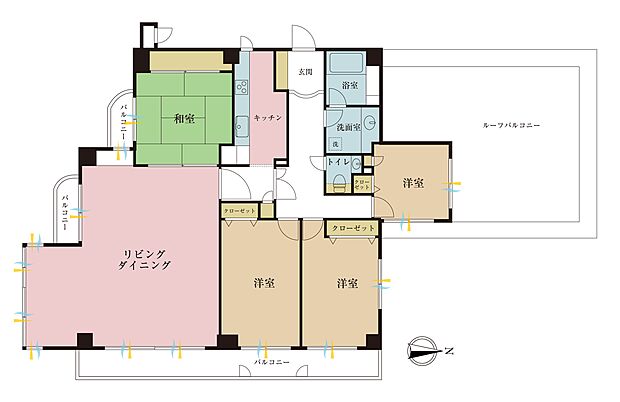 サンリット西新井(4LDK) 7階の間取り図