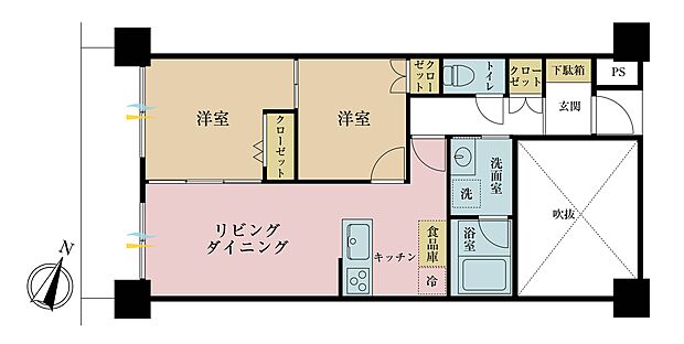 錦糸町第3ローヤルコーポ(1SLDK) 3階の間取り図