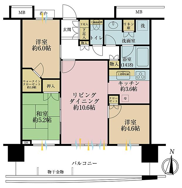 アーバンドックパークシティ豊洲タワーA(3LDK) 8階の間取り図