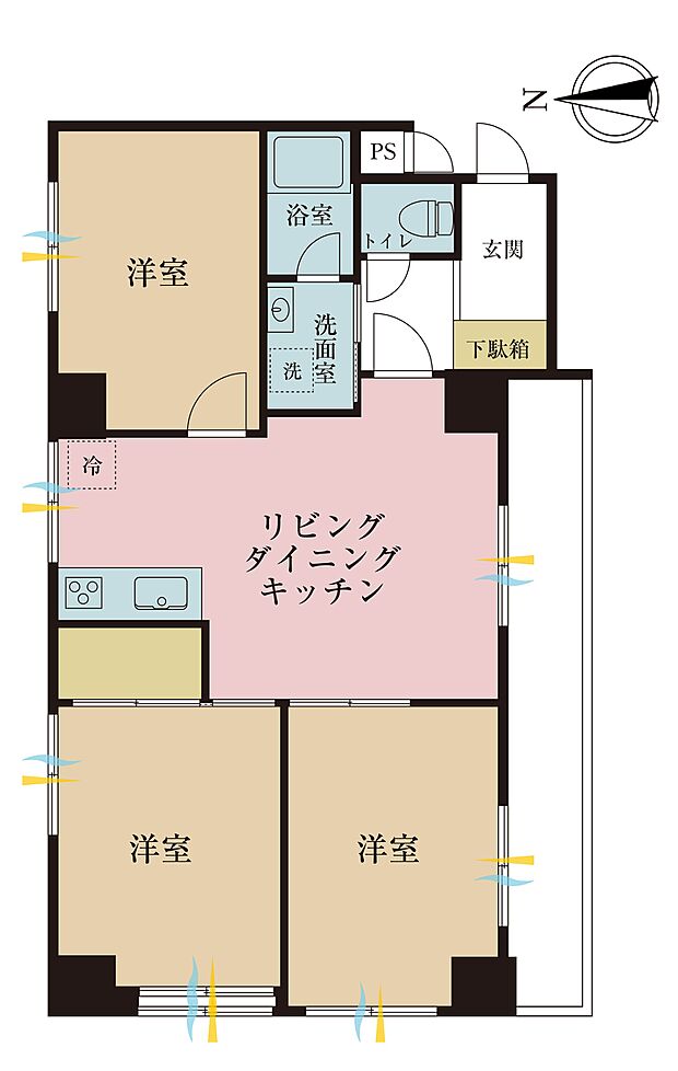 セブンスターマンション木場(2LDK) 8階の間取り図