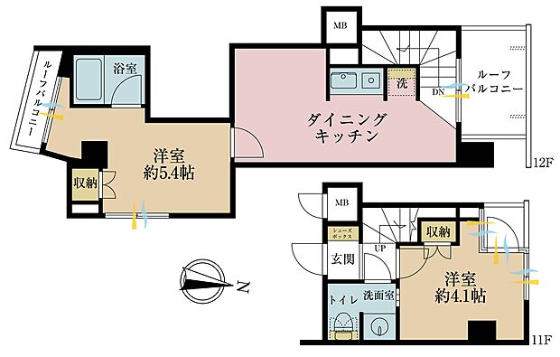 ニューライフ新宿東(2DK) 11階の間取り図