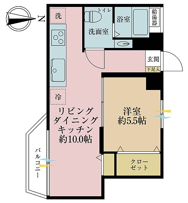 西日暮里サマリヤマンション(1LDK) 3階の間取り図