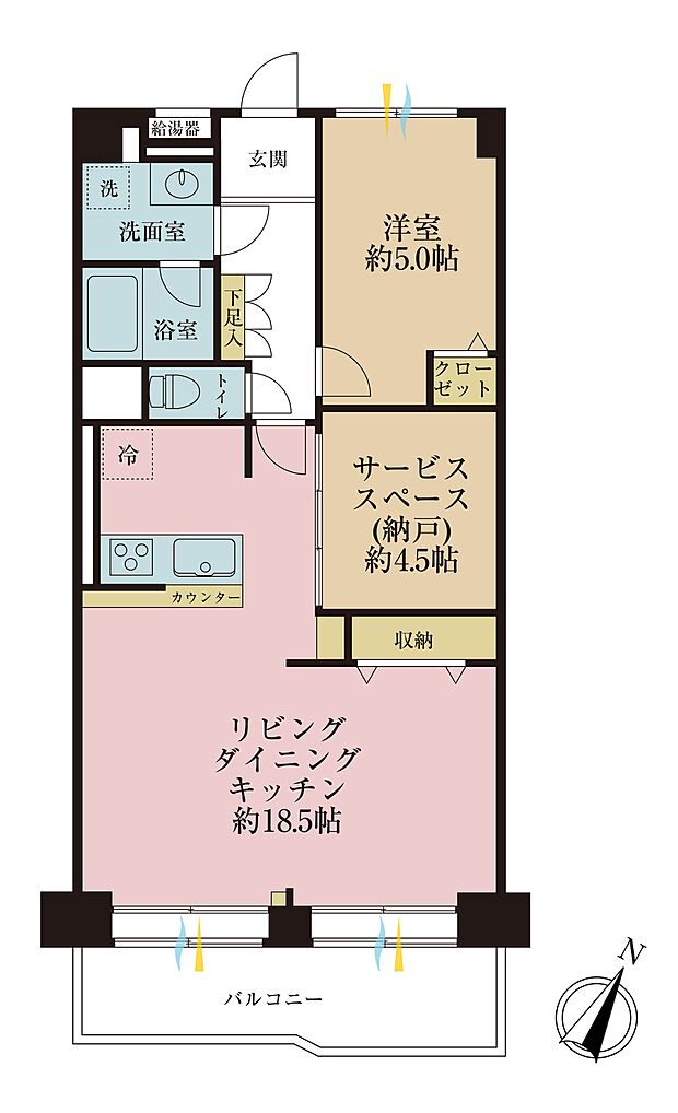 日商岩井亀戸マンション(1SLDK) 9階の間取り図