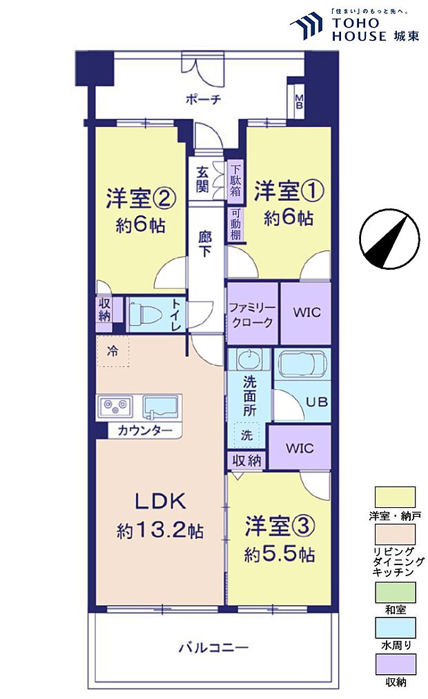 クレストフォルム平井グランステージ(3LDK) 11階の間取り図