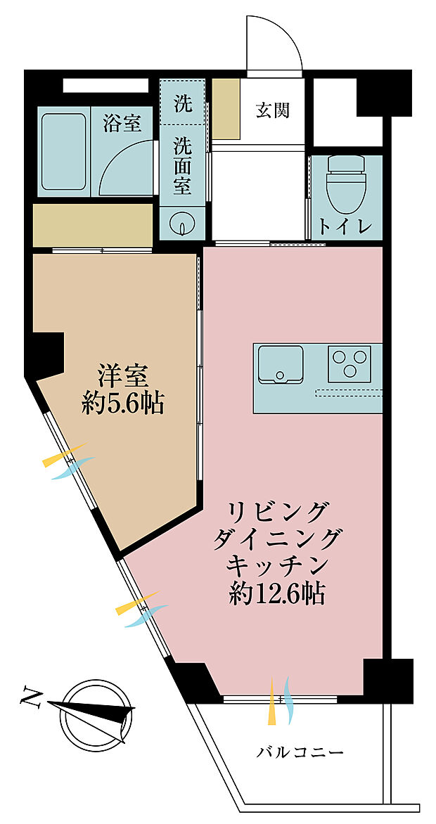 パラシオン本郷(1LDK) 8階の間取り図
