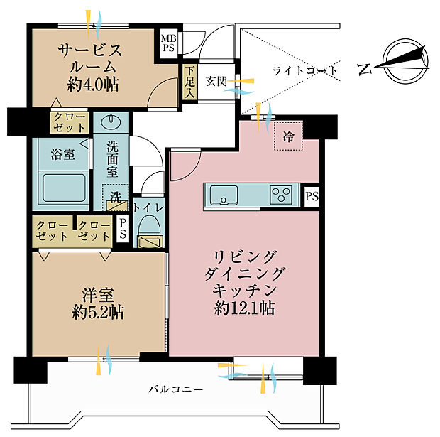 ライオンズマンション西新井大師(1SLDK) 3階の間取り図