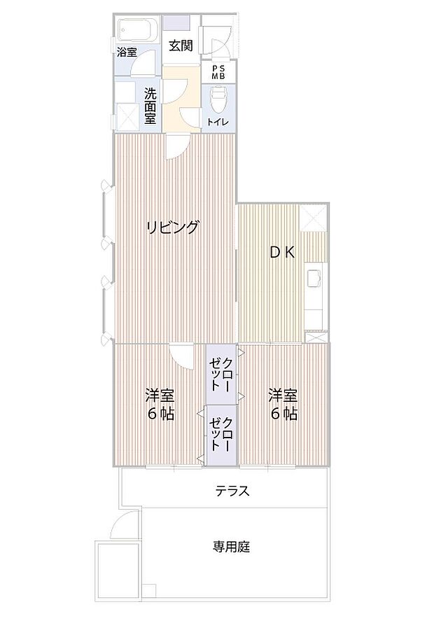 ロワールマンション南福岡II(2LDK) 1階の内観