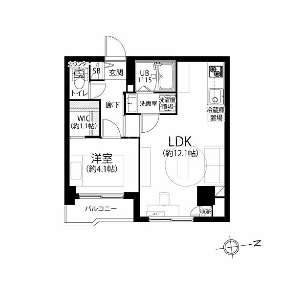 ウエスト早稲田マンション(1LDK) 6階/606の間取り図