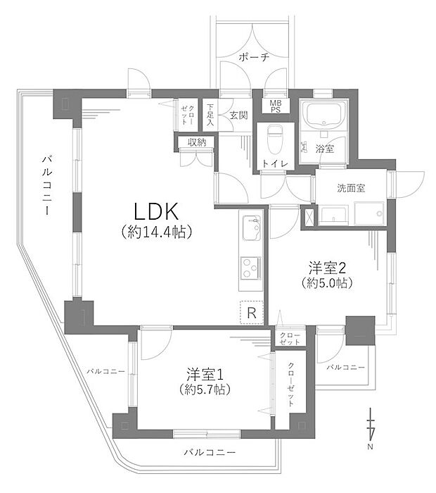 ライオンズマンション綾瀬青葉公園(2LDK) 5階/505の内観