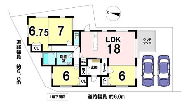 LDKと続き間の洋室は客間やお子様の遊び場にも便利です♪北側6.75帖、7帖は間仕切りを入れることで2部屋になる洋室です。将来の子供部屋にもぴったりな空間です。