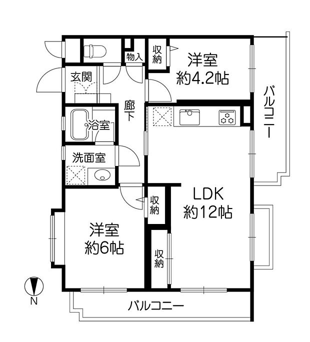 野中北パーク・マンション(3LDK) 3階/301の間取り図