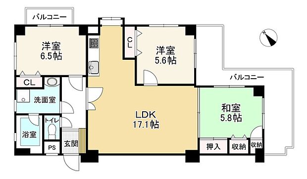 グランピア南福岡(3LDK) 3階の内観