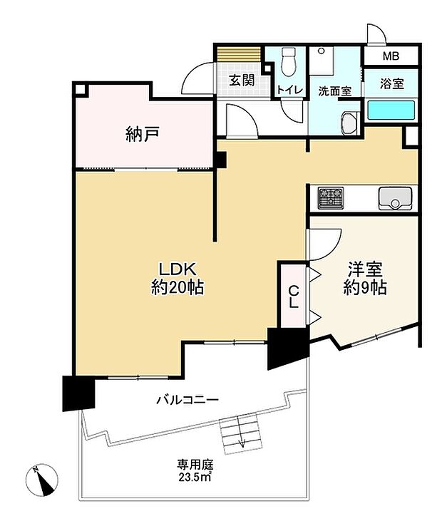 サーパス寺塚(1SLDK) 1階の間取り図