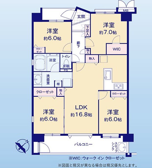 アルファグランデ八千代中央(4LDK) 5階/515号室の間取り図