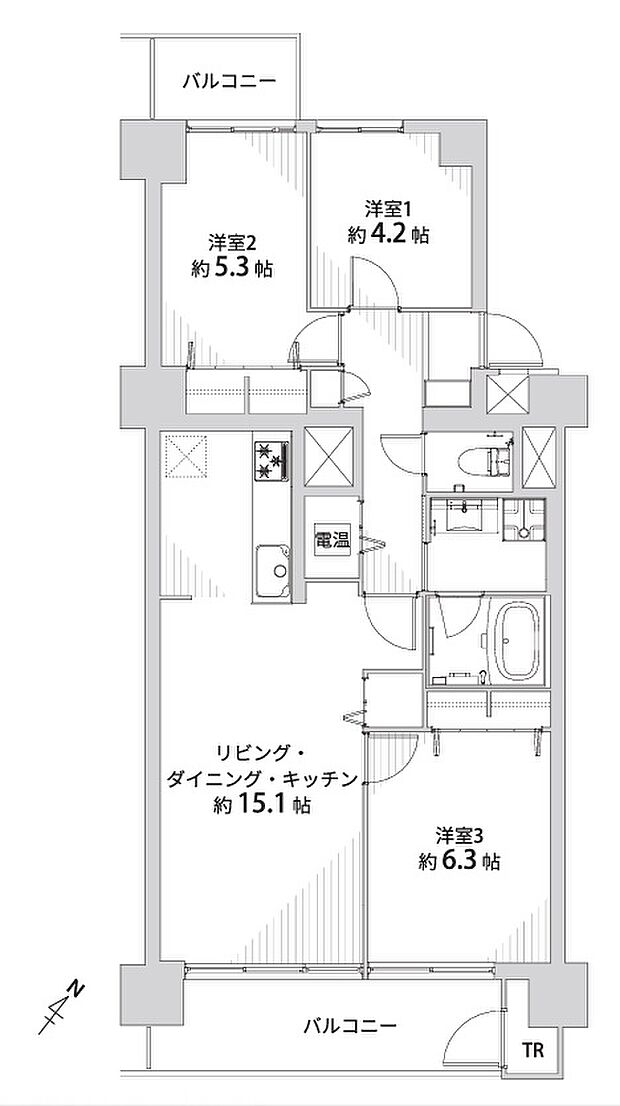 行徳ニューグランドハイツB棟(3LDK) 2階/207号室の間取り図