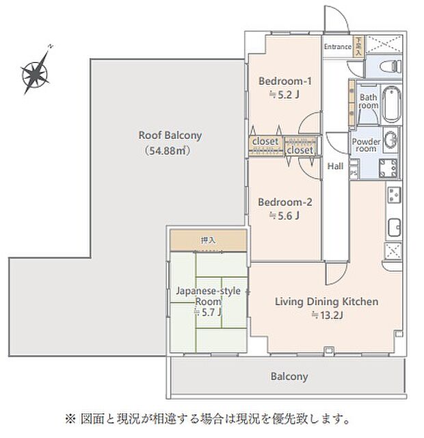 ライオンズマンション船橋飯山満台一番館(3LDK) 4階/401号室の間取り図