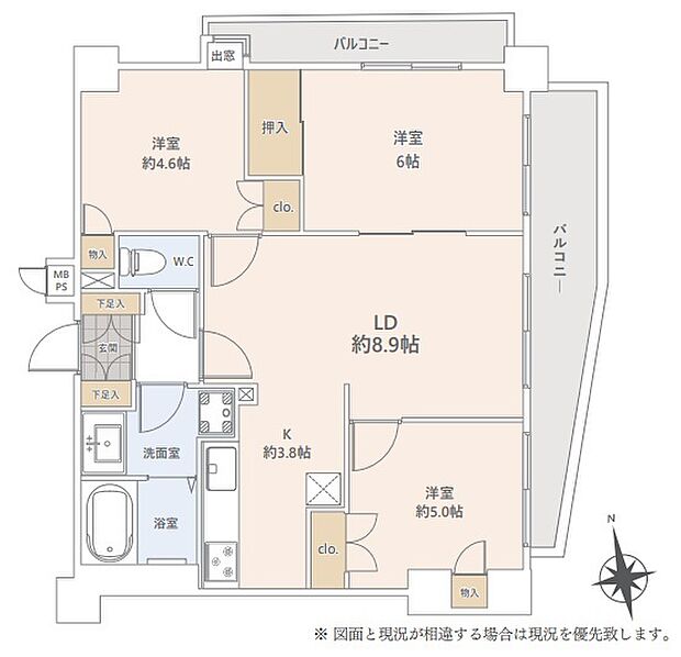 ベル・ジュール東府中(3LDK) 6階/602号室の内観