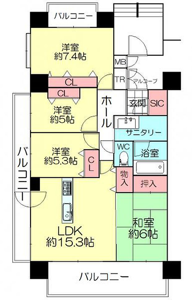 aie南仙台駅前(4LDK) 8階の間取り図