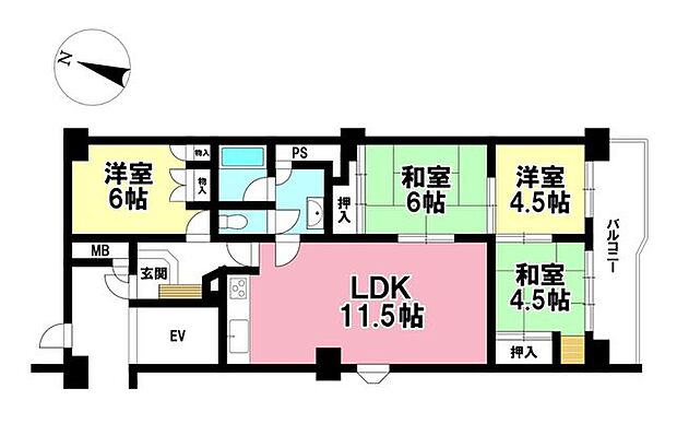 矢田川パークハウスC棟(4LDK) 2階の内観