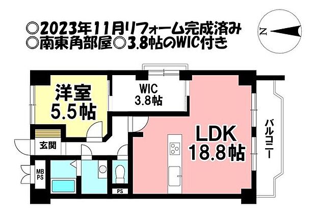 日商岩井栄ハイツ(1LDK) 10階の間取り図