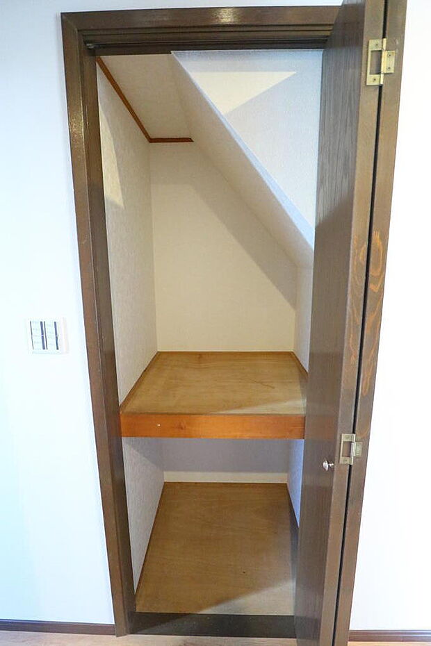 階段下は便利な折戸収納で掃除機などの片づけに最適です。