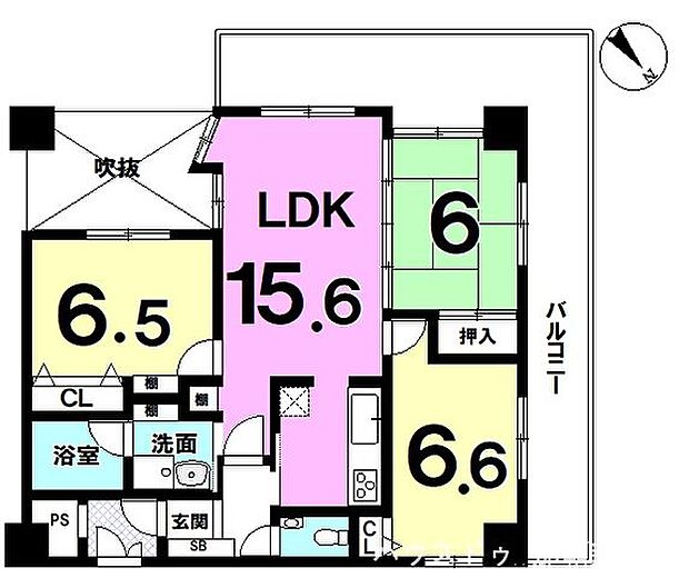 【空室】即内覧可能！3LDK・専有面積75.12m2・角部屋・全居室6畳以上・駐車場空有(要確認)