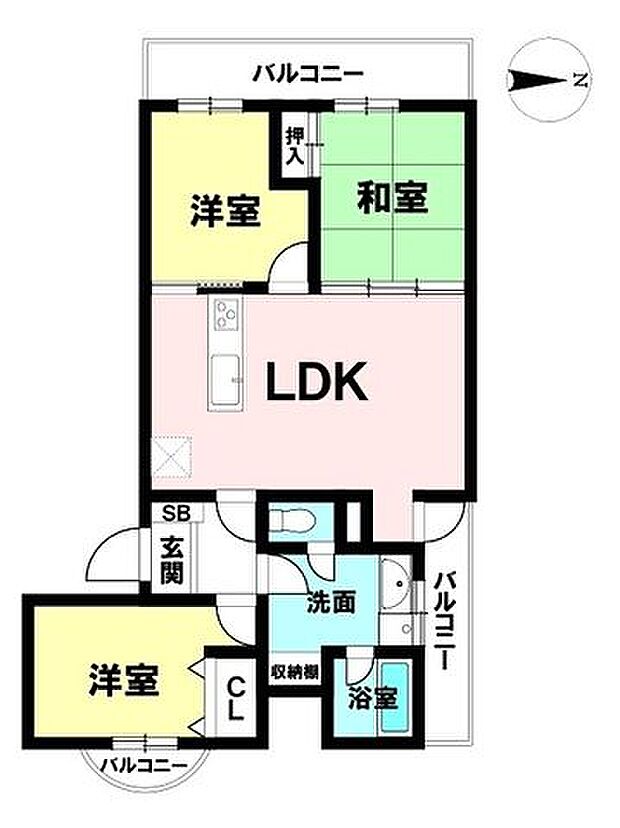 グランピアマンション古波蔵(3LDK) 3階の間取り図