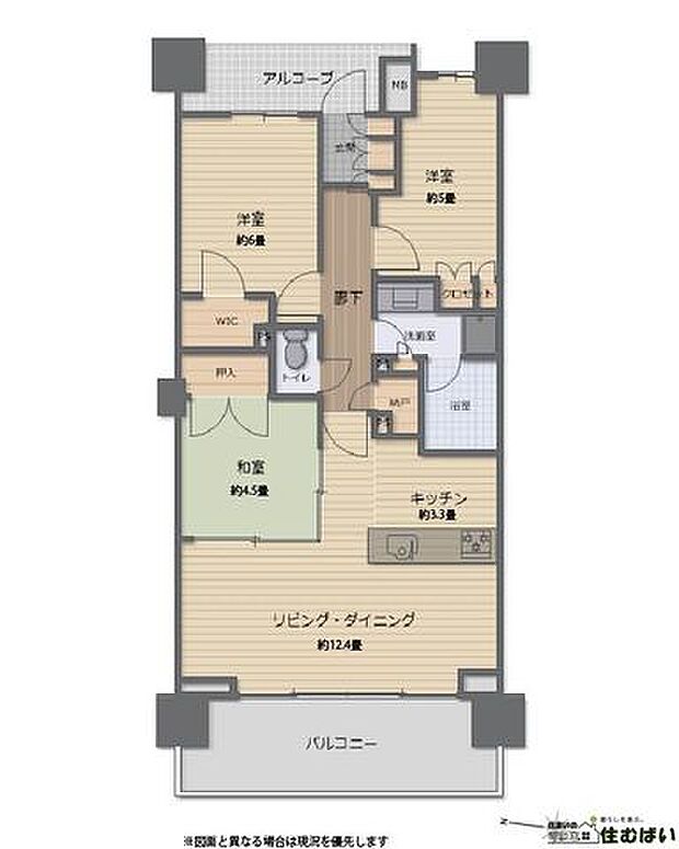 ザ・パークハウス桜坂サンリヤン(3LDK) 19階の間取り図