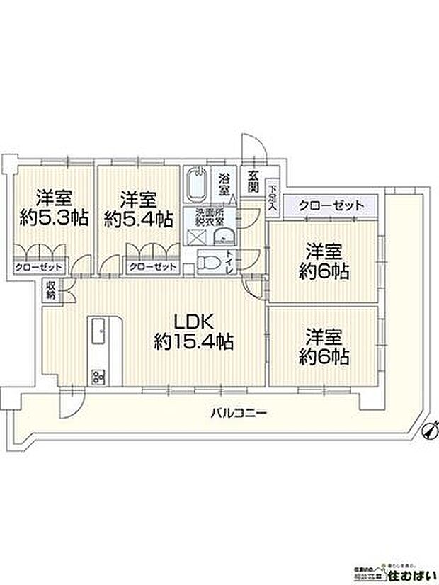 シティライフ箱崎7(4LDK) 6階の間取り図