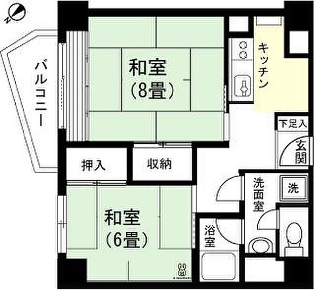 伊東マンション　第3別館(2K) 5階の間取り図