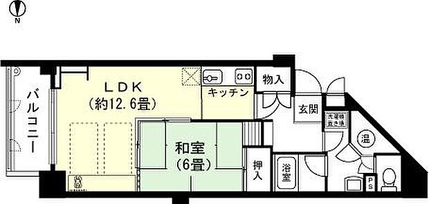 シーアイヴィラ伊豆熱川(1LDK) 8階の間取り図