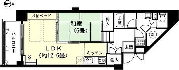 シーアイヴィラ伊豆熱川(1LDK) 11階の間取り図