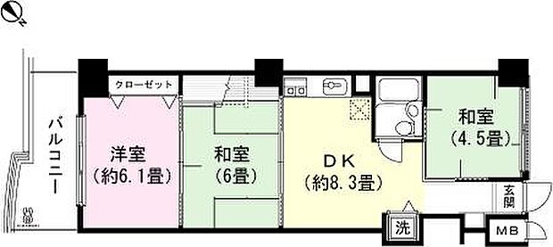 ロワジール伊豆一碧弐番館(3DK) 3階の内観