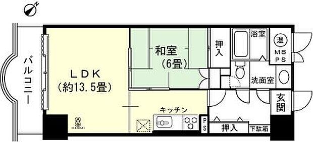 エンゼルリゾート伊豆稲取(1LDK) 8階の間取り図