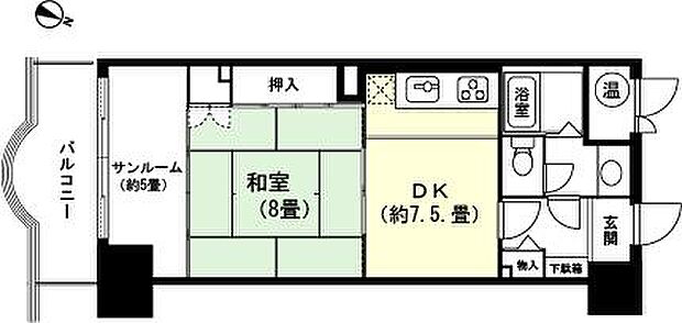 エンゼルリゾート伊豆稲取(1SDK) 8階の間取り図