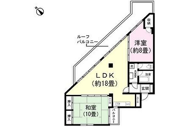 ライオンズマンション川奈マリンビュー(2LDK) 6階の間取り図