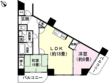 センティール伊豆高原(2LDK) 4階の間取り図