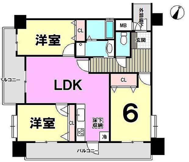 フィオレ井尻(3LDK) 1階の間取り図