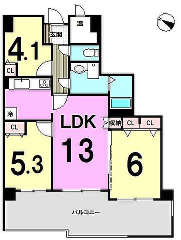 ロワールマンションやよい坂(3LDK) 5階の内観