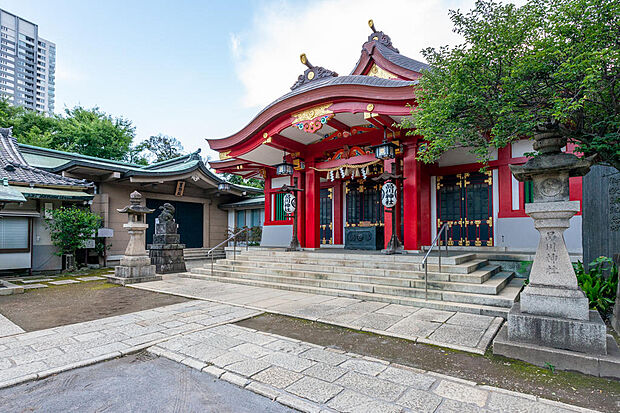 品川神社（110メートル）徳川家の庇護で知られる格式ある神社（2023年7月6日撮影）