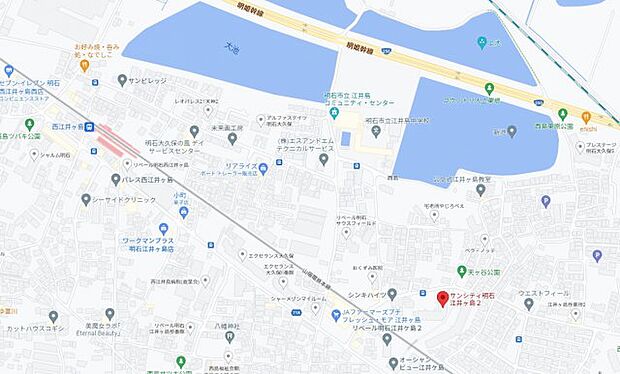 山電「江井ヶ島駅」まで徒歩約9分ですので、通勤、通学に便利な立地です。