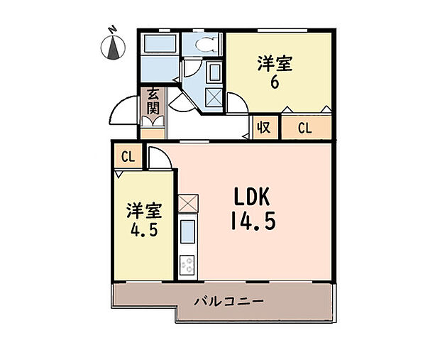鶴川6丁目団地(2LDK) 1階の内観