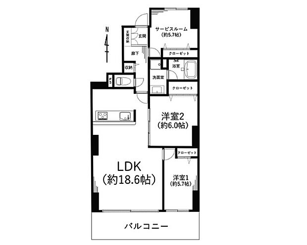 ネアポリス湘南(2SLDK) 4階の間取り図