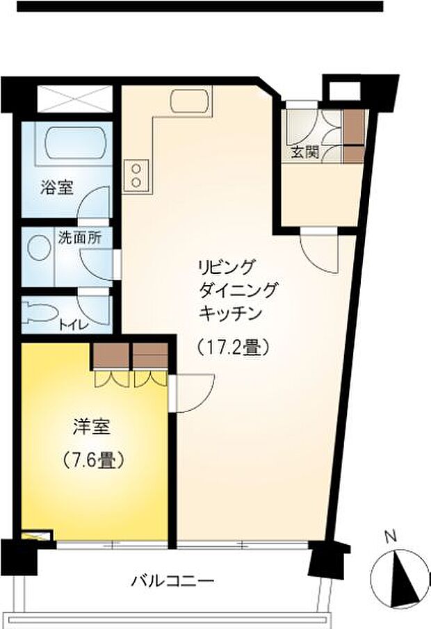箱根国際マンション(1LDK) 4階の内観