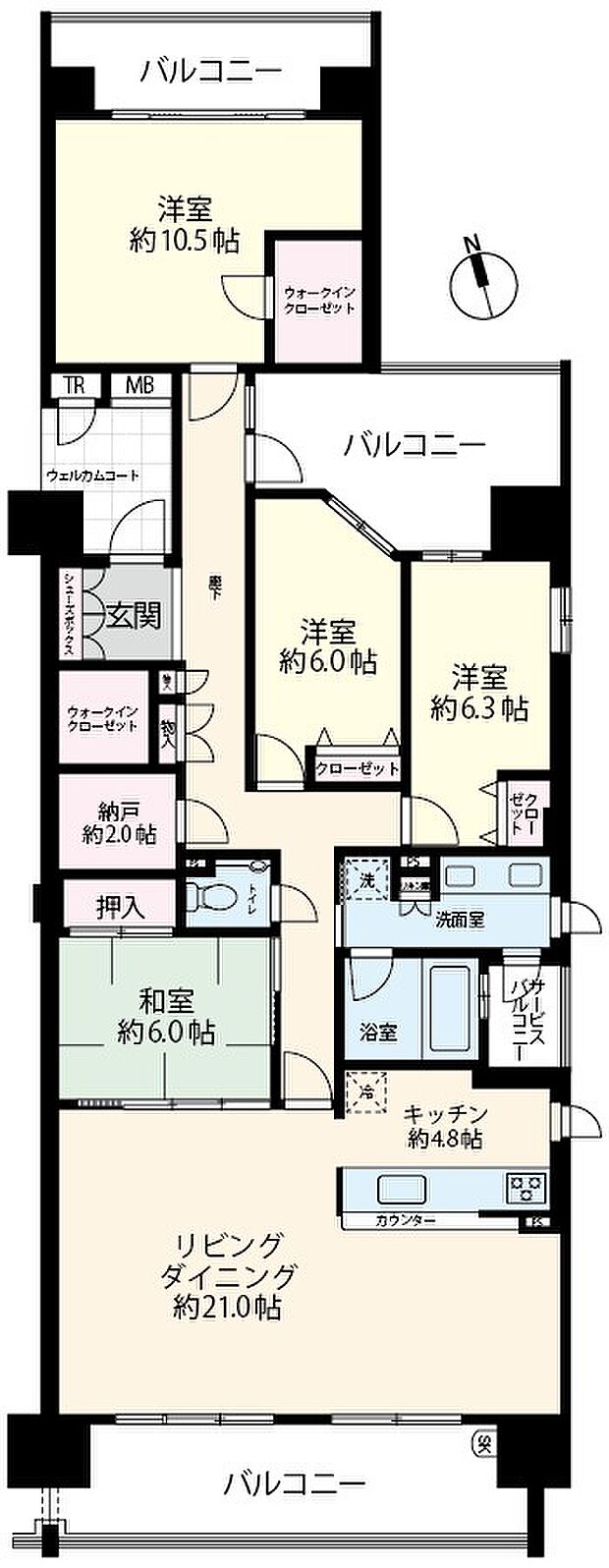 シーガーデン新浦安(4LDK) 14階の間取り図