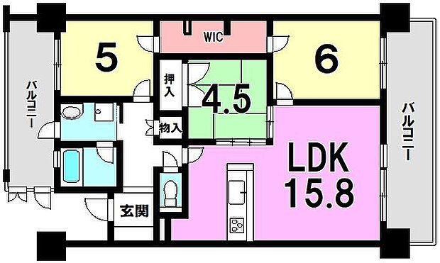 アルフィーネ平之町(3LDK) 13階の間取り図