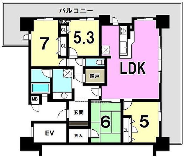 アルフィーネ平之町(4LDK) 4階の間取り図