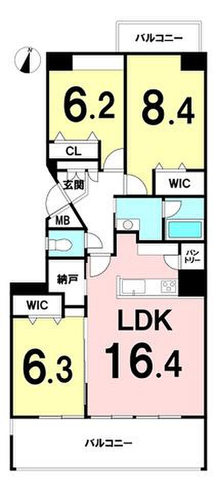 コモンシティ湘南衣笠サウスリッジ(3LDK) 2階の内観