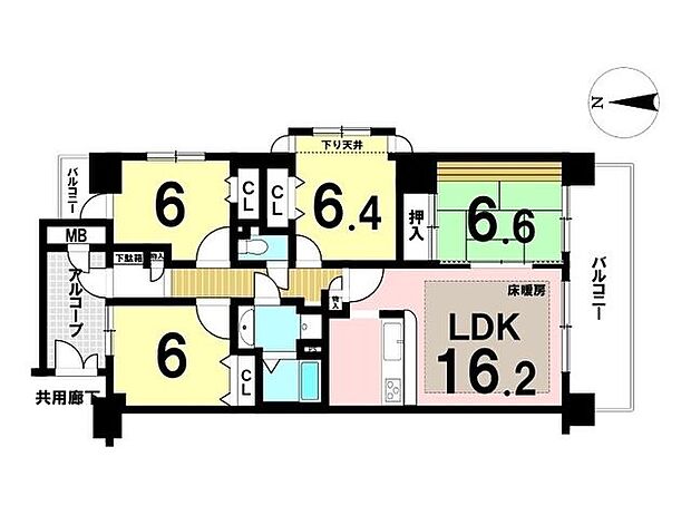 スペリア甚目寺I(4LDK) 4階の間取り図
