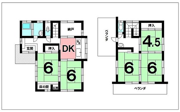 5DK+納戸、室内クリーニング済み【建物面積98.70m2(29.82坪)】
